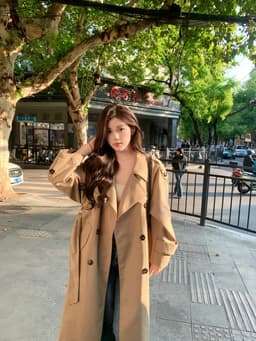 [Sẵn] Áo Khoác Mùa Thu Đông Hàn Quốc, Áo Kiểu Nữ Sang Chảnh Măng Tô Dáng Dài Đi Đà Lạt Bigsize Chali AZ809 5
