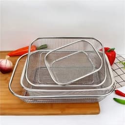 Bộ 3 Rổ Inox 304 Đa Năng Dạng Lưới Rửa Rau Củ Quả, Thoát Nước Nhanh 6