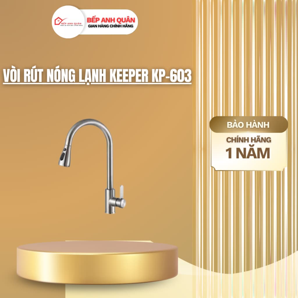 Vòi rửa bát Keeper KP-603 | Vòi rút nóng lạnh | Hàng chính hãng