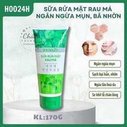 Sữa Rửa Mặt Chiết Xuất Rau Má HOO24H Làm Sạch Da, Giảm Bã Nhờn, Ngừa Mụn, Ngừa Lão Hoá 170ml 1