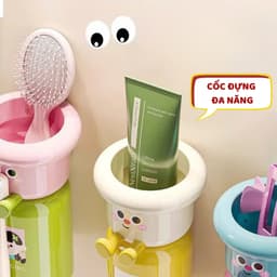 Kệ để bàn chải đánh răng giá để bàn chải đánh răng decor trang trí nhà tắm giúp bé thích đánh răng hơn 6