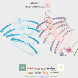 Bộ 5 móc phơi đồ hình thỏ Honper treo quần áo trẻ em cho bé, nhựa cao cấp dày dặn có nấc điều chỉnh dài ngắn. 2