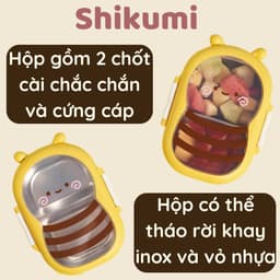 Hộp cơm trưa văn phòng Little Bee 1000ml Hộp cơm con ong dễ thương Shikumi 4