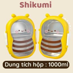 Hộp cơm trưa văn phòng Little Bee 1000ml Hộp cơm con ong dễ thương Shikumi 5