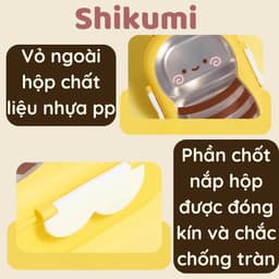 Hộp cơm trưa văn phòng Little Bee 1000ml Hộp cơm con ong dễ thương Shikumi 6