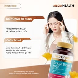 Viên Uống Ginkgo Biloba 6000 Herbs of Gold – Hỗ Trợ Tuần Hoàn Máu Não, Tăng Cường Tập Trung, Giảm Mệt Mỏi – Hộp 60 Viên 3
