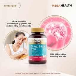 Viên Uống Ginkgo Biloba 6000 Herbs of Gold – Hỗ Trợ Tuần Hoàn Máu Não, Tăng Cường Tập Trung, Giảm Mệt Mỏi – Hộp 60 Viên 4