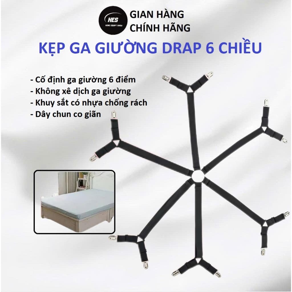 Kẹp ga giường drap 6 chiều chắc chắn chống xê dịch cố định và giữ phẳng