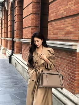 [Sẵn] Áo Khoác Kaki Dáng Dài Kiểu Nữ Sang Chảnh Hàn Quốc Măng Tô Thu Đông Đi Đà Lạt Bigsize Hot Trend 2025 Chali AZ809 6