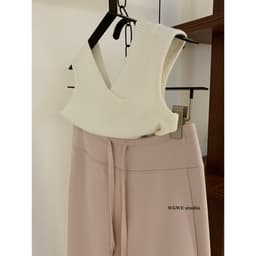 𝐄𝐍.𝐄𝐍 | Quần Nỉ Ống Suông Loe Nữ Cạp Cao Dây Rút Phong Cách Hàn Quốc Casual Thời Trang 7320 6