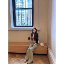 𝐄𝐍.𝐄𝐍 | Quần Nỉ Ống Suông Loe Nữ Cạp Cao Dây Rút Phong Cách Hàn Quốc Casual Thời Trang 7320 9