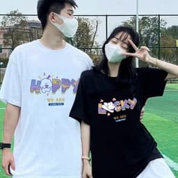 Áo thun Unisex Nam Nữ Áo đôi in chữ LUCKY - HAPPY, chất cotton 100% - BOONE - BNE00022 6