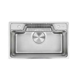 Chậu rửa bát Keeper CR02-7848 | Chậu rửa inox 1 hố | Bề mặt sần chống xước|Tặng đầu vòi hút nước rửa chén 2