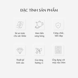 Bộ Trà Sứ Cao Cấp Minh Long 0.65 L - Hoàng Cung - Sen Vàng 5