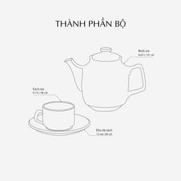 Bộ Trà Sứ Cao Cấp Minh Long 0.65 L - Hoàng Cung - Sen Vàng 4