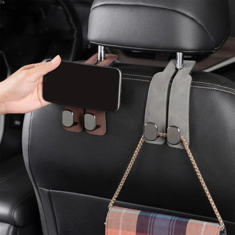 Móc treo đồ ô tô chất liệu da nhỏ gọn tiện lợi lắp đặt dễ dàng trên ghế xe ô tô