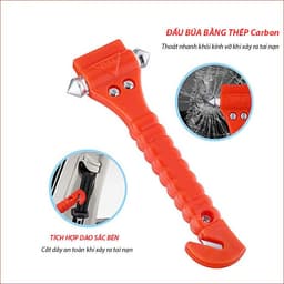 Búa phá kính ô tô, búa đập kính thoát hiểm khẩn cấp, búa phá kính đa năng 2