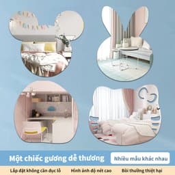 Gương Dán Tường Tự Dính Bằng Acrylic Mềm Hình Động Vật Hoạt Hình Trang Trí Nhà Cửa 1