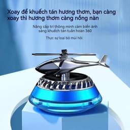 Nước hoa ô tô cao cấp CATP mô hình máy bay trực thăng chạy năng lượng mặt trời để taplo xe hơi 3