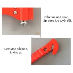 Búa phá kính ô tô, búa đập kính thoát hiểm khẩn cấp, búa phá kính đa năng 6