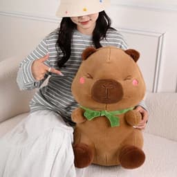 Gấu Bông Chuột Capybara Đeo Ếch - Thú Nhồi Bông Chuột Lang Nước Capybara Bộ Trưởng Bộ Ngoại Giao nhà miu gấu xinh 3