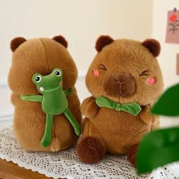 Gấu Bông Chuột Capybara Đeo Ếch - Thú Nhồi Bông Chuột Lang Nước Capybara Bộ Trưởng Bộ Ngoại Giao nhà miu gấu xinh 1
