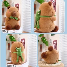 Gấu Bông Chuột Capybara Đeo Ếch - Thú Nhồi Bông Chuột Lang Nước Capybara Bộ Trưởng Bộ Ngoại Giao nhà miu gấu xinh 4