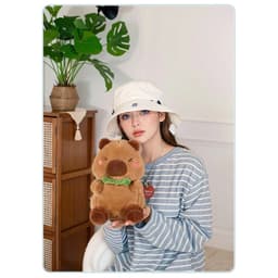 Gấu Bông Chuột Capybara Đeo Ếch - Thú Nhồi Bông Chuột Lang Nước Capybara Bộ Trưởng Bộ Ngoại Giao nhà miu gấu xinh 9