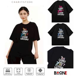 Áo thun Unisex Nam Nữ in chữ Đã làm gì đâu, đã chạm vào đâu ,chất cotton 100% - BOONE - BNE00102 1