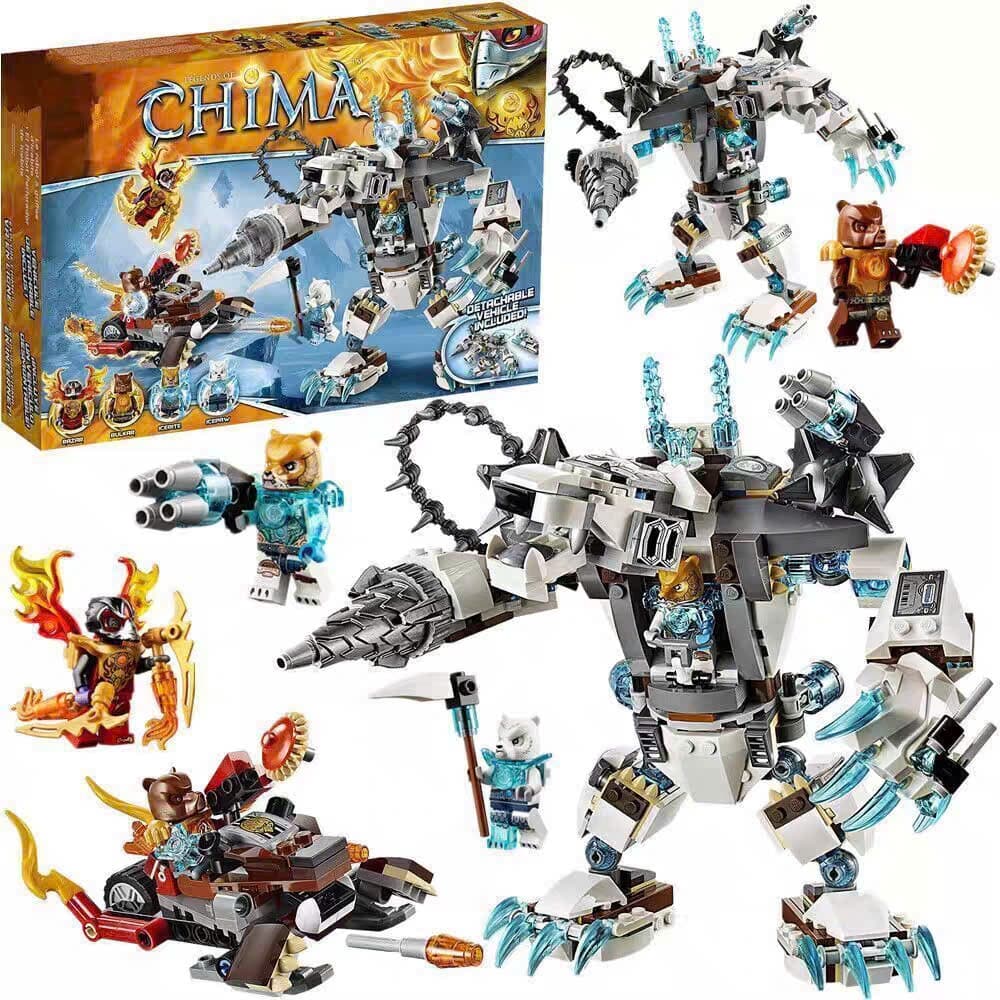 [ Đang về hàng ] Đồ chơi lắp ráp Bela Chimo Mech máy khoan băng giá của Icebite 629 pcs