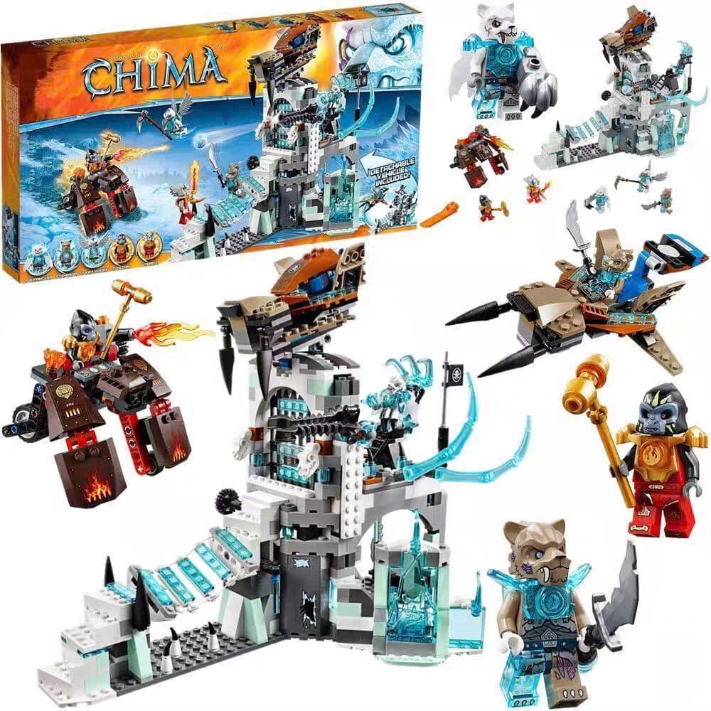 [ Đang về hàng ] Đồ chơi lắp ráp Bela Chimo Pháo đài băng giá của Vua Fangar - 670 pcs