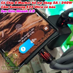 Cáp Sạc Nhanh 240W / 5A có 4 đầu 4 in 1 Đa Năng Magic John có chip EMarker & đèn LED RGB Chống Gãy cho iPhone / Android 9
