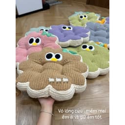 Đệm ngồi mùa đông 50*50cm, bông giặt máy siêu bền, họa tiết xinh yêu 2