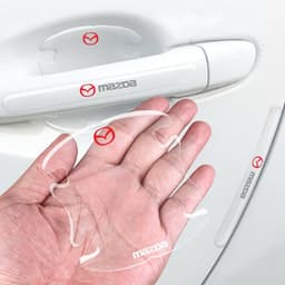 Miếng dán cửa ô tô silicon chống xước, bộ 10 miếng dán hõm cửa tay nắm cửa ô tô trong suốt có logo 9