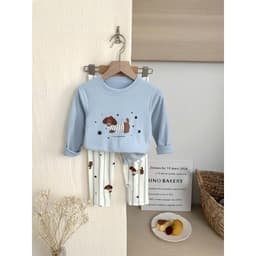 Bộ Thu Đông Dài Tay Cho Bé Trai Bé Gái Chất Cotton Nỉ Mềm Mại Cho Bé,Quần Áo Trẻ Em Thu Đông QCCC Từ 7-22kg 4
