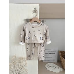 Bộ Thu Đông Dài Tay Cho Bé Trai Bé Gái Chất Cotton Nỉ Mềm Mại Cho Bé,Quần Áo Trẻ Em Thu Đông QCCC Từ 7-22kg 5