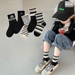 Set 5 đôi tất thu đông cao cổ dành cho bé trai, bé gái 2 tới 12 tuổi 2