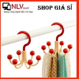 Combo 2 Móc Treo Quần Áo 6 Nhánh Bi Xoay 360 Độ, Móc Treo Đa Năng Tiết Kiệm Diện Tích 1