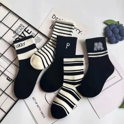 Set 5 đôi tất thu đông cao cổ dành cho bé trai, bé gái 2 tới 12 tuổi 4