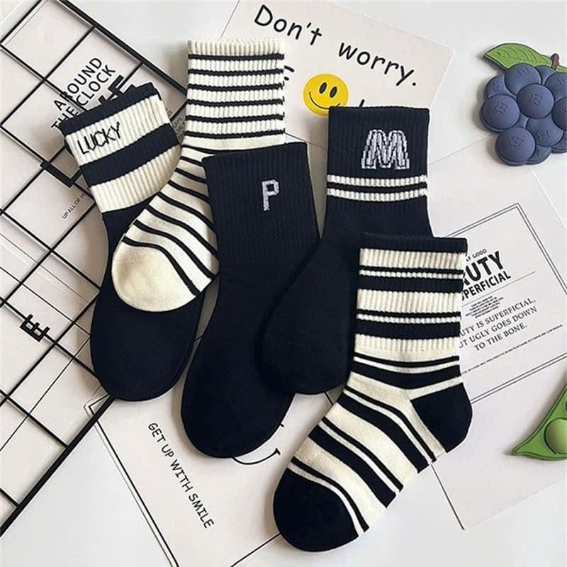 Set 5 đôi tất thu đông cao cổ dành cho bé trai, bé gái 2 tới 12 tuổi
