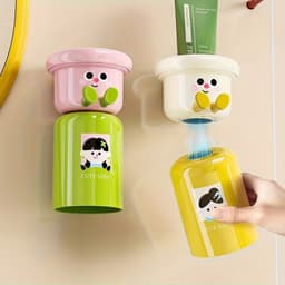 Bộ giá đỡ kèm cốc hình thú có chân gác bàn chải độc đáo, màu kẹo xinh xắn tiện lợi GDN1511 3