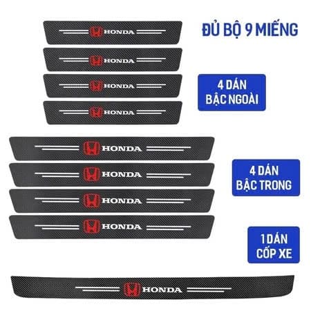 Miếng dán cửa ô tô 9 miếng bao gồm 8 miếng dán cửa và 1 miếng dán cốp ô tô chống trầy xước chống trơn trượt