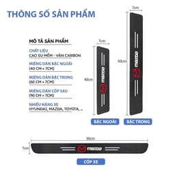 Miếng dán cửa ô tô 9 miếng bao gồm 8 miếng dán cửa và 1 miếng dán cốp ô tô chống trầy xước chống trơn trượt 4