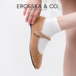 [Erosska] - Giày mary jane da lộn thanh lịch tôn dáng vintage nữ tính kiểu cổ điển êm chân - EL082 9