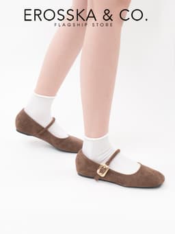 [Erosska] - Giày mary jane da lộn thanh lịch tôn dáng vintage nữ tính kiểu cổ điển êm chân - EL082 15