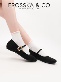 [Erosska] - Giày mary jane da lộn thanh lịch tôn dáng vintage nữ tính kiểu cổ điển êm chân - EL082 16