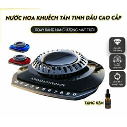 Nước hoa xe ô tô AROMA THERAPY kèm bảng số điện thoại khuếch tán hương thơm chạy năng lượng mặt trời 3