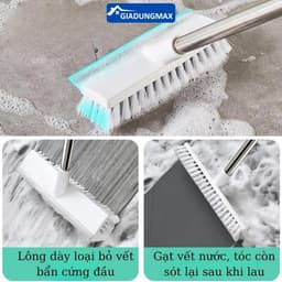 Cây Chà Sàn Nhà Tắm 2in1 Gạt Nước C1 - Chổi Cọ Sàn Cán Dài 120cm, Bàn Cọ Rộng 22cm C1 2