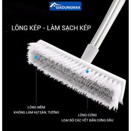 Cây Chà Sàn Nhà Tắm 2in1 Gạt Nước C1 - Chổi Cọ Sàn Cán Dài 120cm, Bàn Cọ Rộng 22cm C1 4