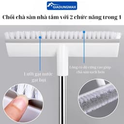 Cây Chà Sàn Nhà Tắm 2in1 Gạt Nước C1 - Chổi Cọ Sàn Cán Dài 120cm, Bàn Cọ Rộng 22cm C1 9